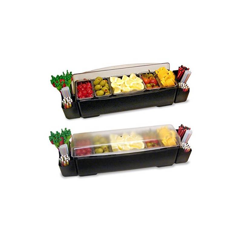 Co-Rect Roll Top Condiment Holder and Garnish Station, Black