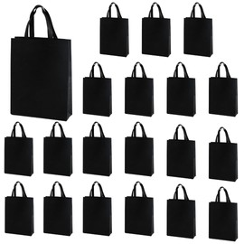 store88 Handbag Bags, Non-woven Fabric, A4 Size, Portable, Present, Wrapping, Gift, Plain, Large Capacity, Black (Set of 20)