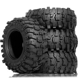 Chanjorlin 2.6 RC Crawler Tires OD 5.2" fit 2.6 Beadlock Wheels 1/10 Super Grip Soft Tyres For 1:7 1:8 Rock Crawler Off Road Turck Car Traxxas TRX4 Axial SCX10 RC4WD RBX10 MJX H8H MK07 KM4 4PCS