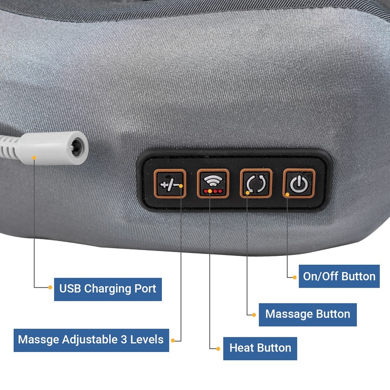 EEZEE Neck Pillow Massager with Heat U-Shaped Memory Foam Pillow