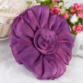 Rose Flower Curtain Tieback, 6.7" Diameter, Christmas Decorations 1 Pair Floral Tie Back, Flower Holdback Voile & Net Curtain Panels, Nursery Home Decor, Wedding Birthday Party Decoration (Purple)