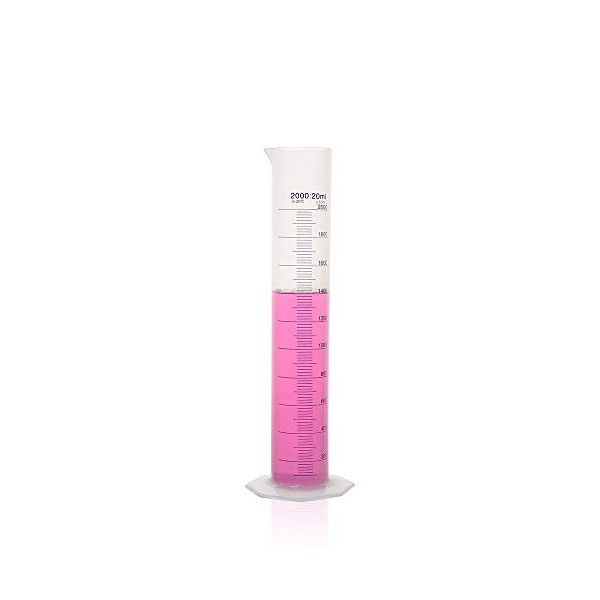Labvida Plastic Measuring Cylinder, Vol.2000ml, PP Material with Blue Printed