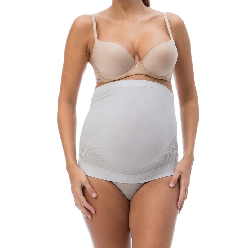RelaxMaternity 5400 (White/Silver, L) Band Abdominal Support Silver Fibres Pregnancy