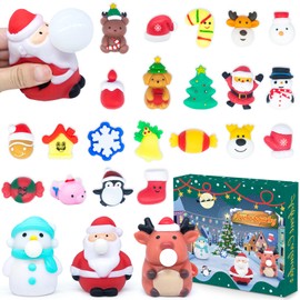 Advent Calendar 2024 Mochi Squishy - 24 Days of Christmas Countdown Calendar, Contains 24Pcs Gift, 3 Cute Jumbo and 21 Mochi Squishy Toys,Gift Ideas for Boys Girls and Teens