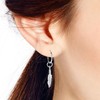 AeraVida Trendy Feather Flight .925 Sterling Silver Dangle Hoop Earrings