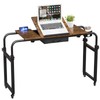 GiftGo Overbed Table with Wheels Rolling Laptop Desk Cart Table