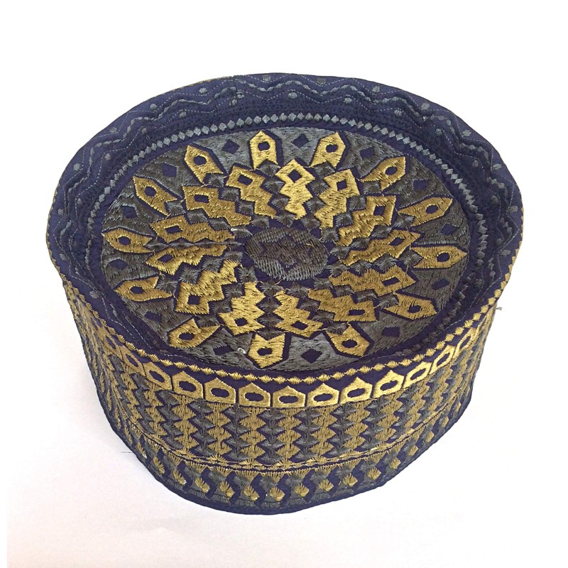 Kufi Men's Unisex Skull Cap Broad Strap Solid Hat with