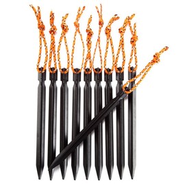 TopHomer 10 PCS Tent Pegs, Aluminum Alloy Heavy Duty Y-Shaped Tent Pegs Camping Tent Stake Nail Lightweight Sand Pegs for Camping, Outdoor, Beach, Hiking (Black)