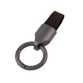 Adunsiaoto Car Keyring, Men's Leather Key Fob, Leather Car Key Fob Clips Buckle Made of Zinc Alloy Key Pendant Holder (Curry)