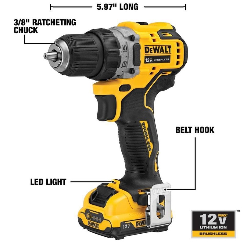 DEWALT xtreme 12V MAX* Cordless Drill/Driver Kit, 3/8-Inch (DCD701F2), Special