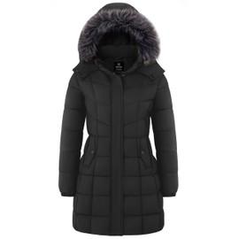 wantdo Women's Quilted Puffer Coat Plus Size Parka Jacket Outwear (Dark Grey, X-Large)