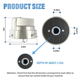 lubiyack 2PCS AEZ73453509 Burner Control Knobs Oven Range Knob Replacement Compatible with LG Gas Stove/Oven/Range Knobs LRG3095ST LRG3091ST LDG3036ST LRG3194ST, Replaces AEZ72909008 AP5669773