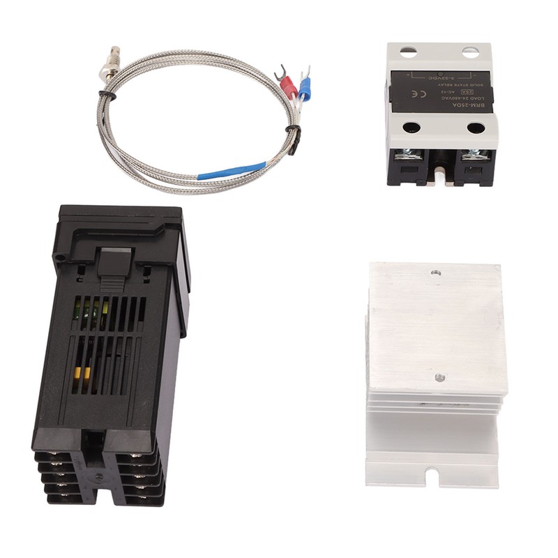 PID Temperature Controller Set K Type Thermocouple Heat Sink Relay