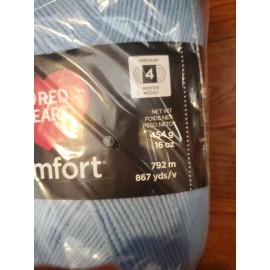 Red Heart Comfort Yarn COMFORT Medium Baby Blue 867 Yards 16 Oz Brand New