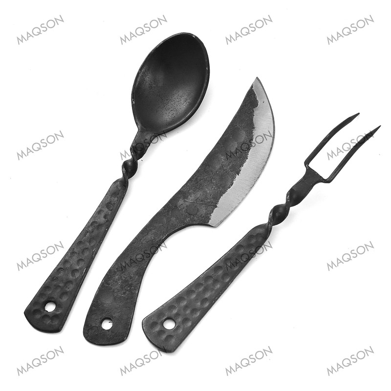 Generisch LARP 622EA Medieval Cutlery Set, 3-Piece Cutlery Set with