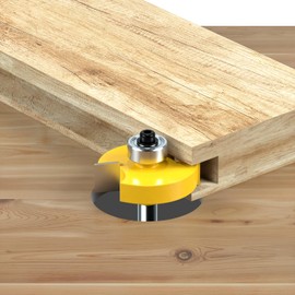 1/4 Inch Shank Rabbet Router Bit 1/4", 3/8", 1/2" Cutting Height with 6 Bearings Set 1/8”, 1/4", 5/16", 3/8", 7/16", 1/2" Interchangeable and Adjustable Bearing Milling Woodwork Tool