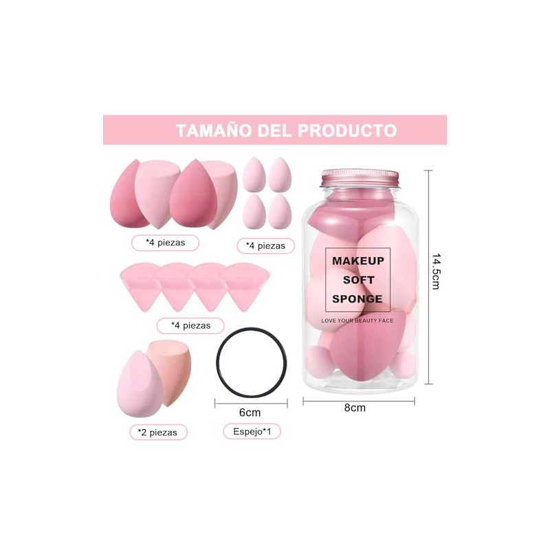 Esponja De Maquillaje Multifuncional 3 En 1, Esponja Maquillaje, Set