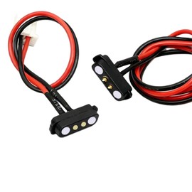 1 Pair Magnetic Pogo Pin Connector with 10CM Cable, 2P/3P/4P/5P/6P/7P/8P/9P/10P Pogo Pin Magnetic Connector Male+Female 2.5MM/4MM Spacing Through Holes Spring Loaded DC Power Socket (2Pin/2.5mm/N)
