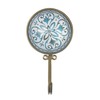 Fyne-Finds 15cm Glass Dome 3D Teal Blue Brass Hanging Hanger
