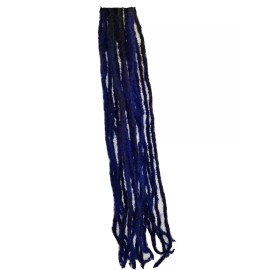 Human hair dread locks 100% Human Hair handmade Dreadlocks 2 pieces stretch to 10-11'' dark blue 1cm