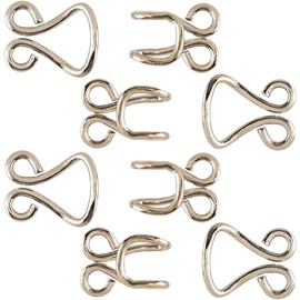 Nickel Hook & Eyes 1/2" Sewing Hooks and Eyes 0.5 inches 4 Sets in a Pack