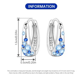 CYMYSS Cubic Zirconia 925 Sterling Silver Earrings Women's Hoop Earrings Silver Hoop Earrings for Women Gifts for Women, Mothers and Their Loved Ones, Sterling Silver, No Gemstone