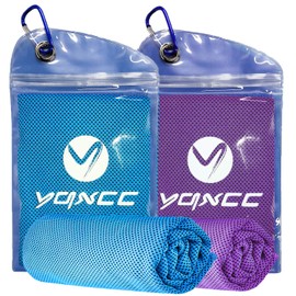 YQXCC 2 Pack Cooling Towel (120x30 cm) Ice Towel for Neck, Microfibre Cool Towel, Soft Breathable Chilly Towel for Yoga, Golf, Gym, Camping, Running, Workout & More Activities