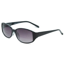In Style Eyes Stylish Tinted Reader Bifocal Sunglasses - Full-Rimmed, Oblong Frame Reading Glasses - Non-Polarized Lens - Black - 3.0x
