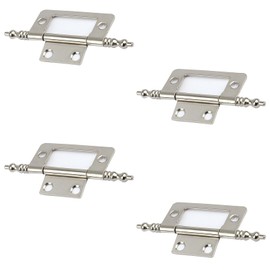 4Pcs Silver Flush Hinges,Door Hinges,2 Inch Stainless Steel Flush Hinges Ball Bearing Mute Hinge for Drawer Cabinet Internal Door