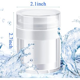 Airless Pump Cosmetic Jar Set, 2 Pieces 30ml Refillable Cream Jar Vacuum Pump Bottle Dispenser, Airless Pump Jars Empty Acrylic Cream Container Empty Airless Pump Jar