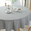 Round Tablecloth, 47/59 in Cotton Linen Fabric Circular Table Cover