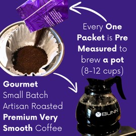 Sarasota Coffee Ground Packets | Low Acid Dark Roast Ground Coffee Packs | European French Roast | Mold Free Coffee Singles Packets | Ground Coffee Pouches | Individual Coffee Packets for 12 Cup Coffee Maker | 2.5 Ounce Bags, 36 Count