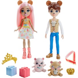 Enchantimals GYJ07 Bears Pack of 2 with Braylee Bear & Bannon Bear Dolls (approx. 15.2 cm) and 2 Animals, Toy for Children from 4 Years