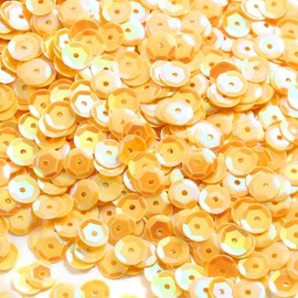 Naler 2800pcs Loose Yellow Glittering Sequins Spangles for Crafts Sewing Clothing Decorating Wedding Christmas, 6MM