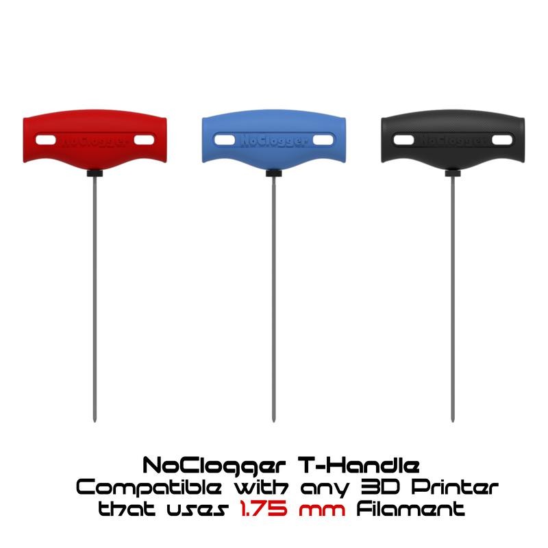 NoClogger T-Handle The Must-Have 3D Printing Tool for 1.75 Filament:_Blue