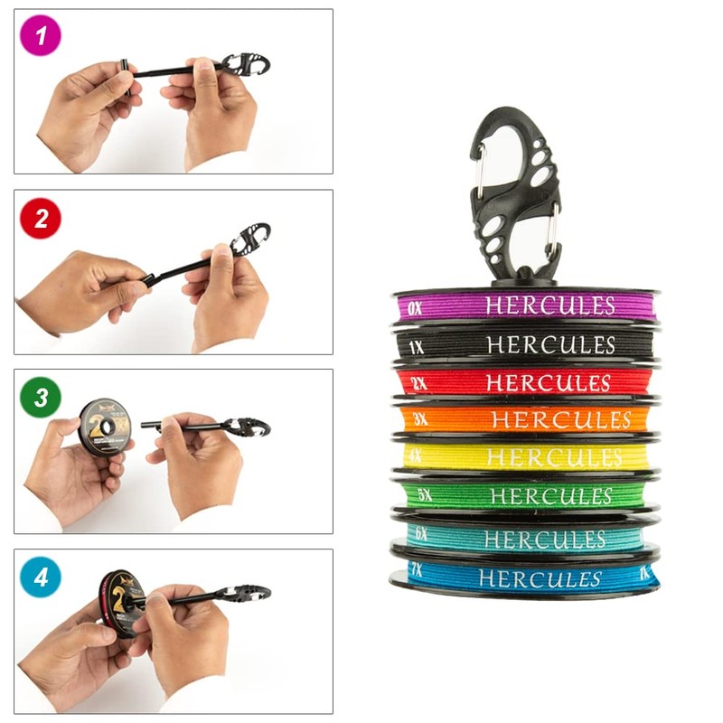 HERCULES Fly Fishing Tippet 3 Pack with Fly Tippet Holder,