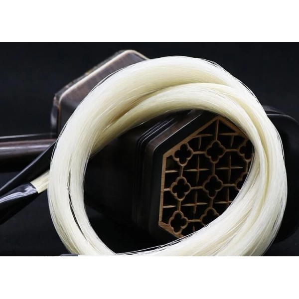 Unbranded 32'' Natural White Horse Hair Mongolia Tail Violin Viola