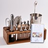 BarMaster Professional Cocktail Kit Mixology Set with Walnut Bar Stand