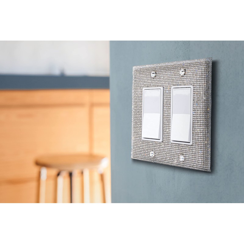 Bling Rhinestone Wall Plate Cover (Quad Rocker)