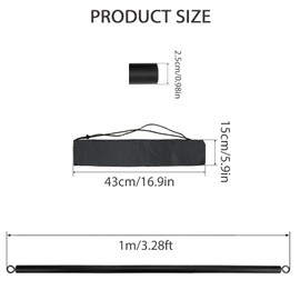 1m Resistance Band Bar Detachable 3 Sections Pilates Bar Heavy-duty Resistance Bar with Storage Bag for Home Gym Fitness Workout Equipment