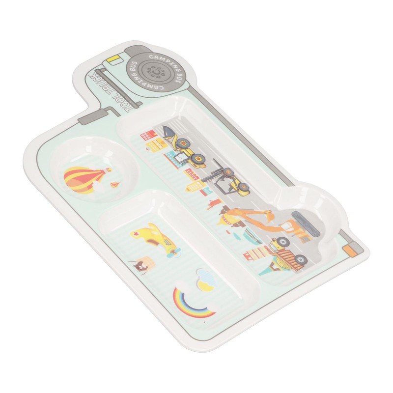 Cartoon Bamboo Toddler Plate Lovely Divided Bamboo Kids Dinnerware Set