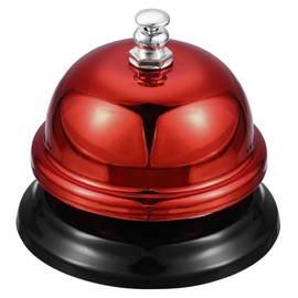 QUARKZMAN Table Bell, 65 mm (2.56 Inch) Table Bell for Restaurants, Services, Red