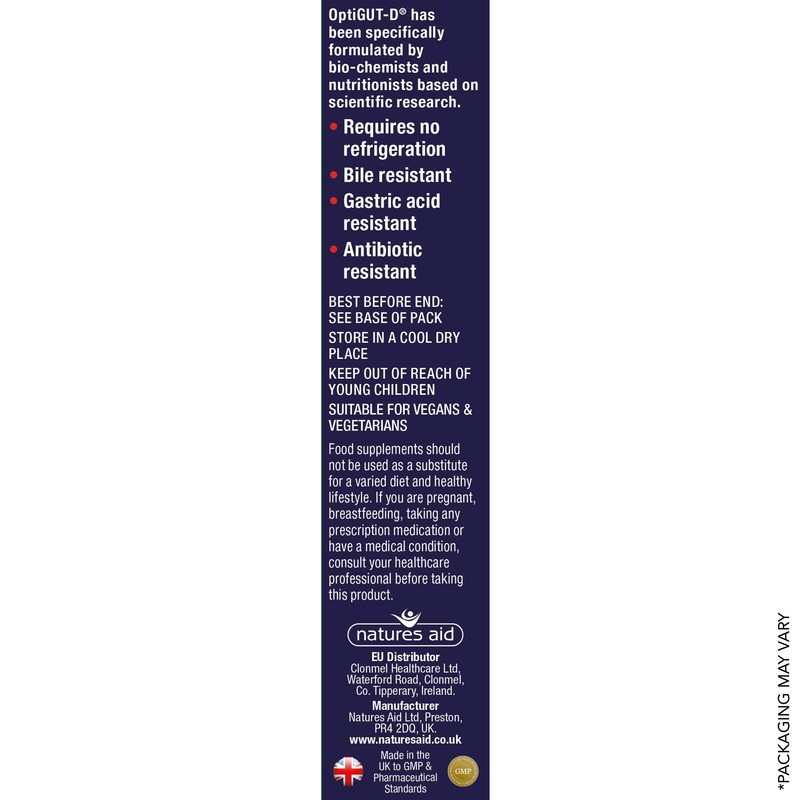 Bio360 OptiGUT-D (10 Billion Bacteria)|from Natures Aid|Digestion Support*|30 Capsules