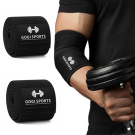 Coderas Tipo Wrap para Soporte de Codo – Venda Elástica para Levantamiento de Pesas, Gimnasio y Entrenamiento Funcional (Negro)