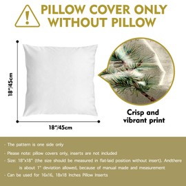 Fall Throw Pillow Covers Set of 4 - Autumn Pine Forest Pinecone & Evergreen Tree Decor, Vintage Cozy Thanksgiving Cushion Cases for Couch Indoor/Outdoor, Natural Brown Green Earth Tones