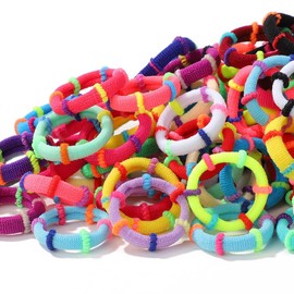 FESTFIT100pcs baby Girl Hair Ties,1 Inch Hair Bow Tiny Hair Bows Hair Tie with Elastic Loop Ponytail Ties Pony Tail Holder Accessories for Infants Toddlers Girls Kids