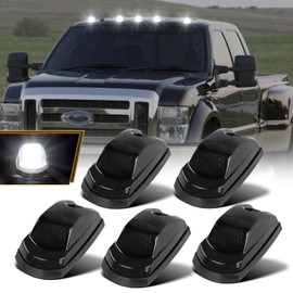POPMOTORZ 5PCS White LED Cab Roof Marker Light 18 LED Roof Top Clearance Lights,Cab Marker Lamp for 2017-2022 Ford F250 F350 F450 F550 Super Duty Led Roof Running Lights OEM# HC3Z15442E HC3Z-15442-E