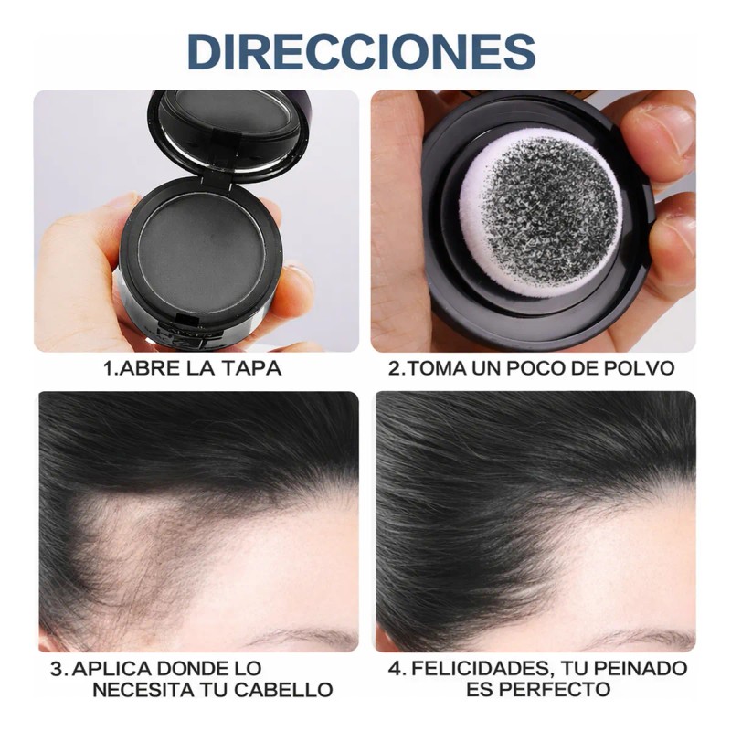 Polvo Para Volumen Cabello Maquillaje Fibra Capilar Cubre Ra