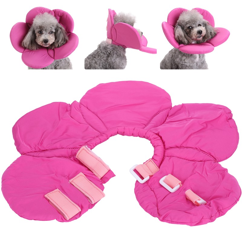 Dog Protective Collar Adjustable Pet Wound Recovery Flower Shape Neck