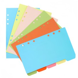 30 Dividers with Ring Binders, A5 Dividers for Ring Binders, 6-Hole Colored Dividers, Dividers for School or Office Loopunk